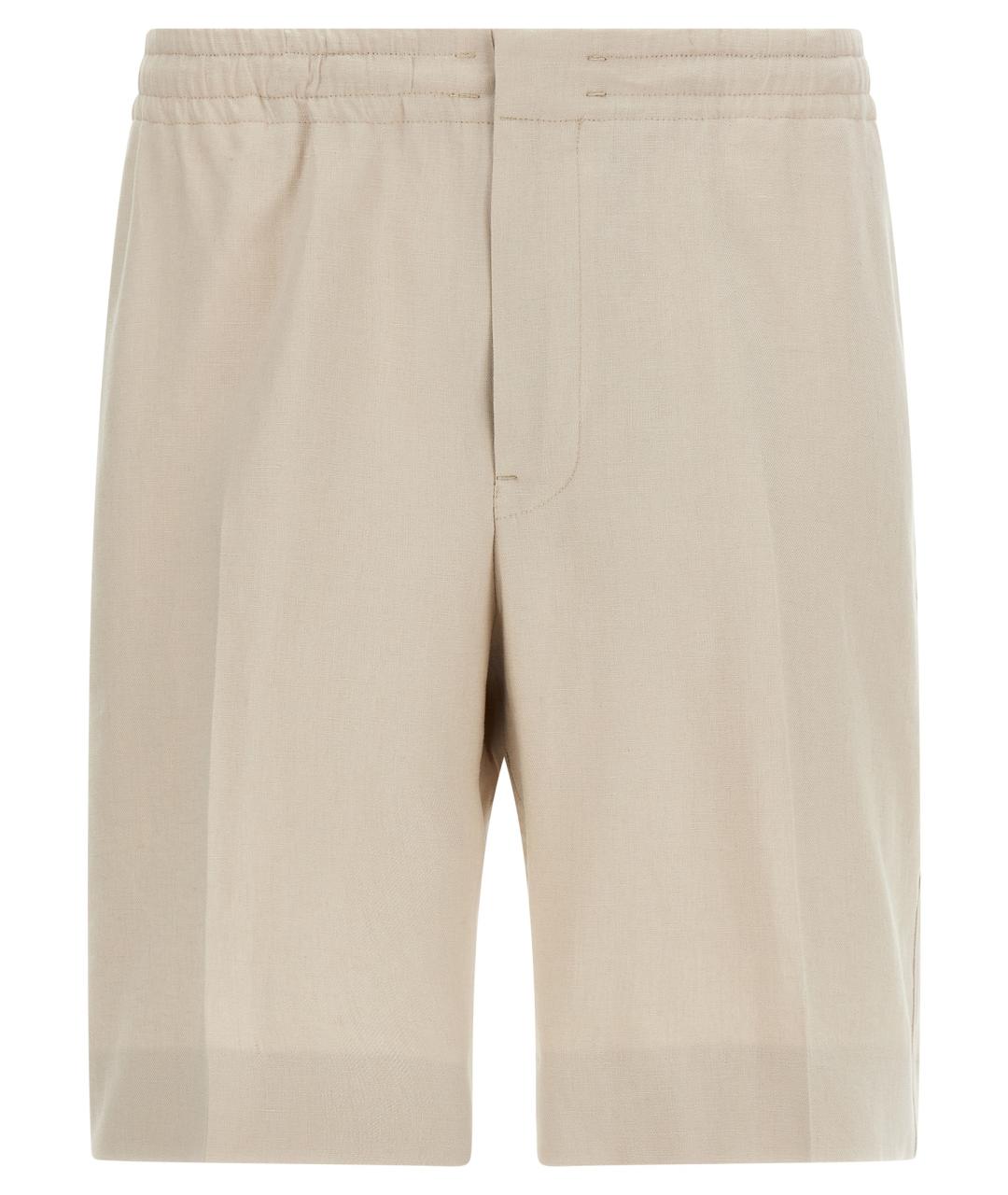 ZEGNA Бежевые льняные шорты, фото 1