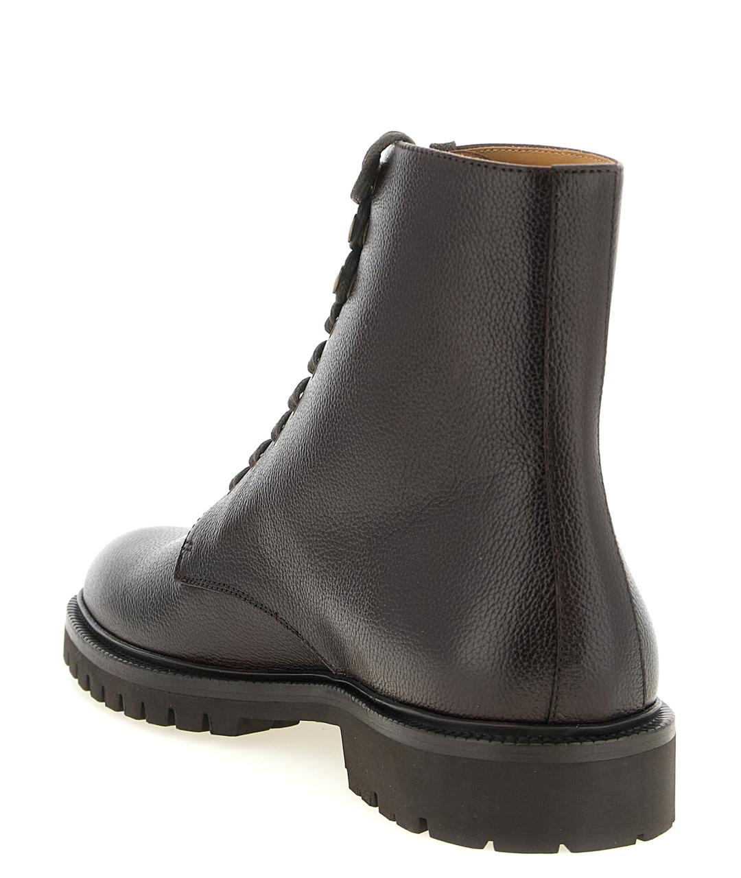 BRUNELLO CUCINELLI Коричневые кожаные высокие ботинки, фото 3