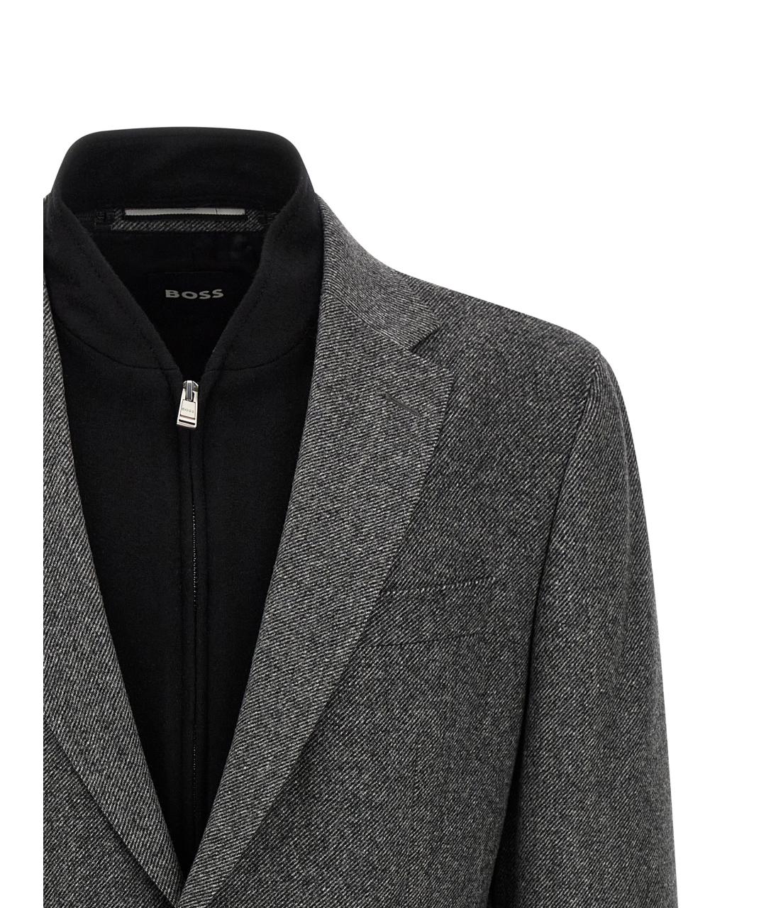 HUGO BOSS Серый шерстяной пиджак, фото 3