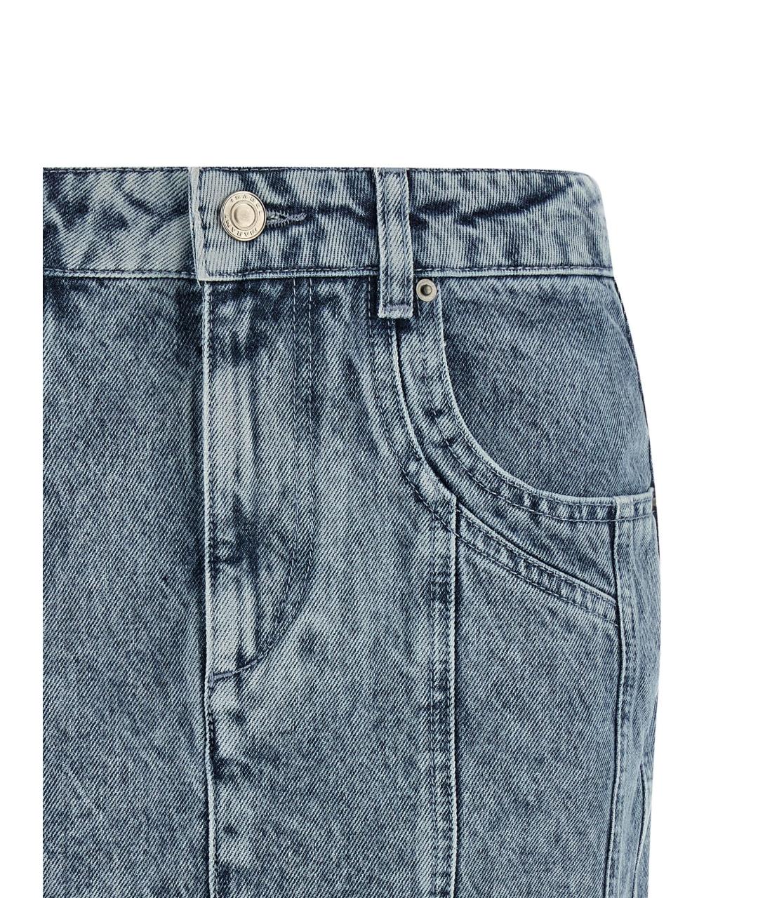 ISABEL MARANT ETOILE Голубая хлопковая юбка мини, фото 3