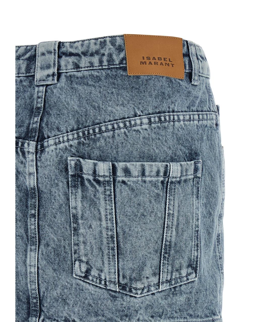 ISABEL MARANT ETOILE Голубая хлопковая юбка мини, фото 4