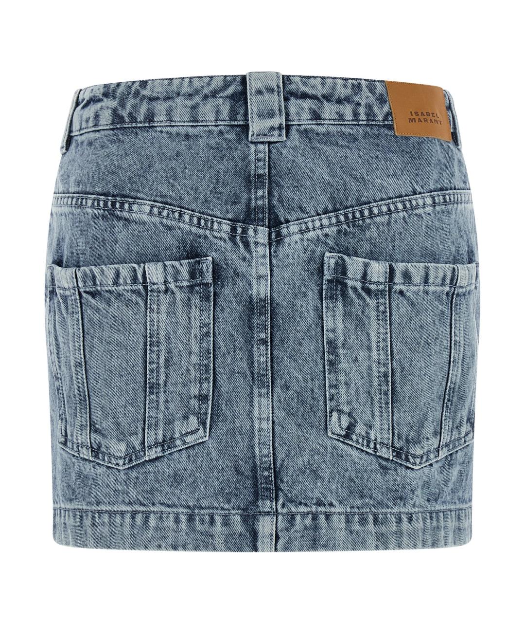 ISABEL MARANT ETOILE Голубая хлопковая юбка мини, фото 2