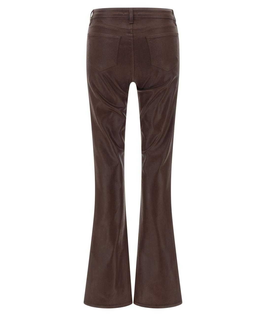 L'AGENCE Коричневые хлопко-эластановые джинсы клеш, фото 2