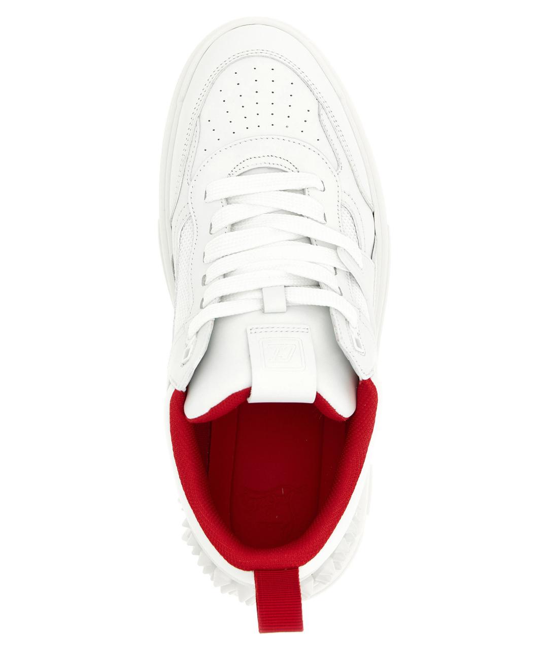 CHRISTIAN LOUBOUTIN Белые кожаные высокие кроссовки / кеды, фото 4