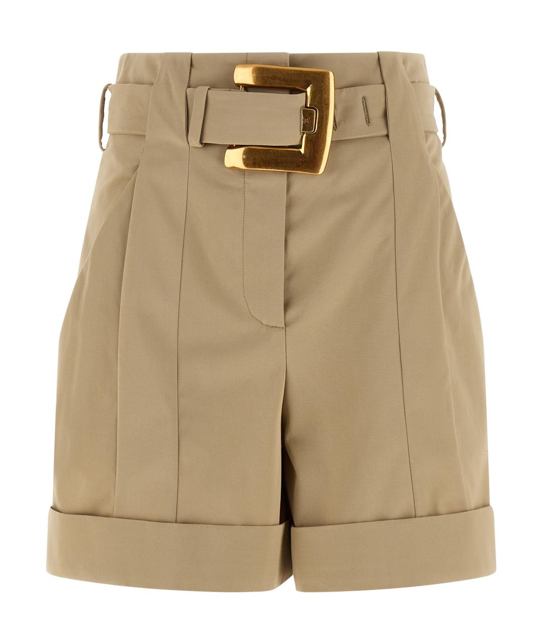 BALMAIN Бежевые хлопковые шорты, фото 1