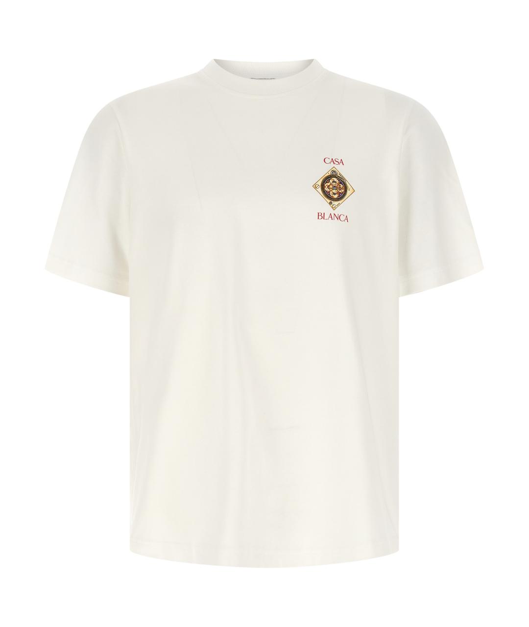 CASABLANCA Белая хлопковая футболка, фото 1