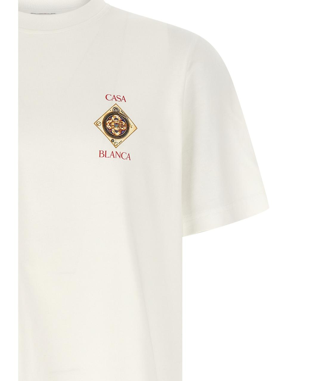 CASABLANCA Белая хлопковая футболка, фото 3