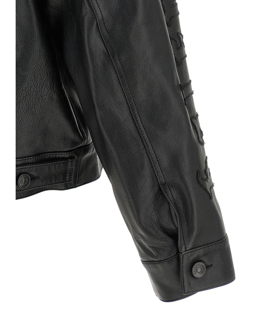 BALENCIAGA Черная кожаная куртка, фото 4