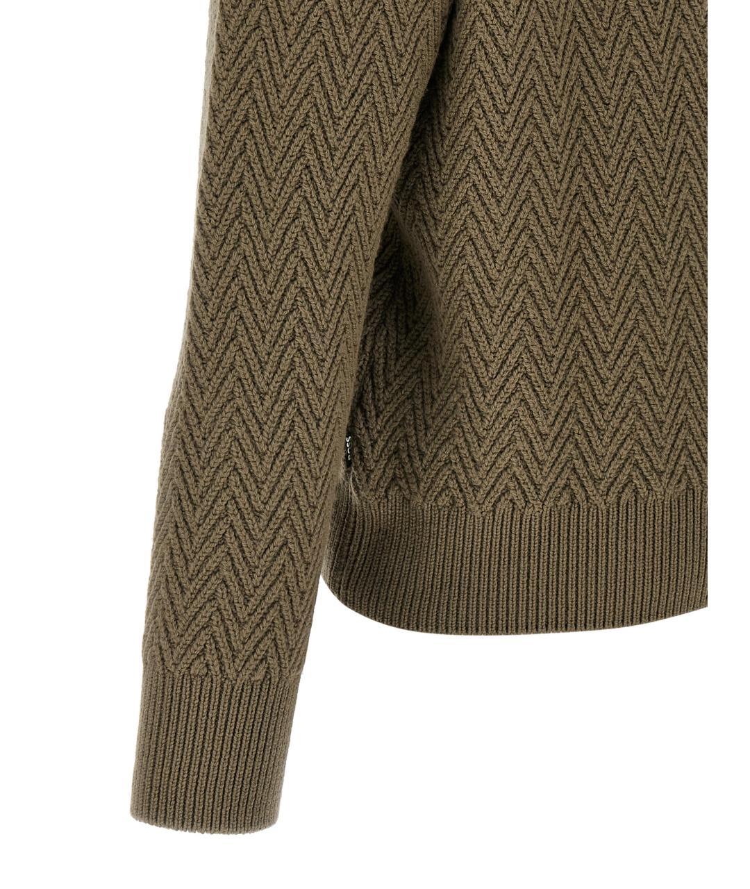 HUGO BOSS Коричневый шерстяной джемпер / свитер, фото 4