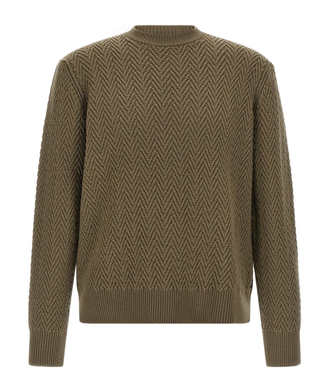 HUGO BOSS Коричневый шерстяной джемпер / свитер, фото 1