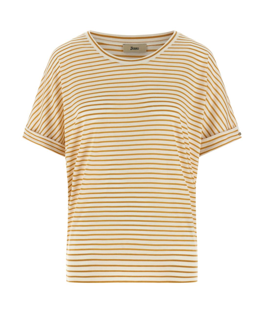 HERNO Желтая атласная футболка, фото 1