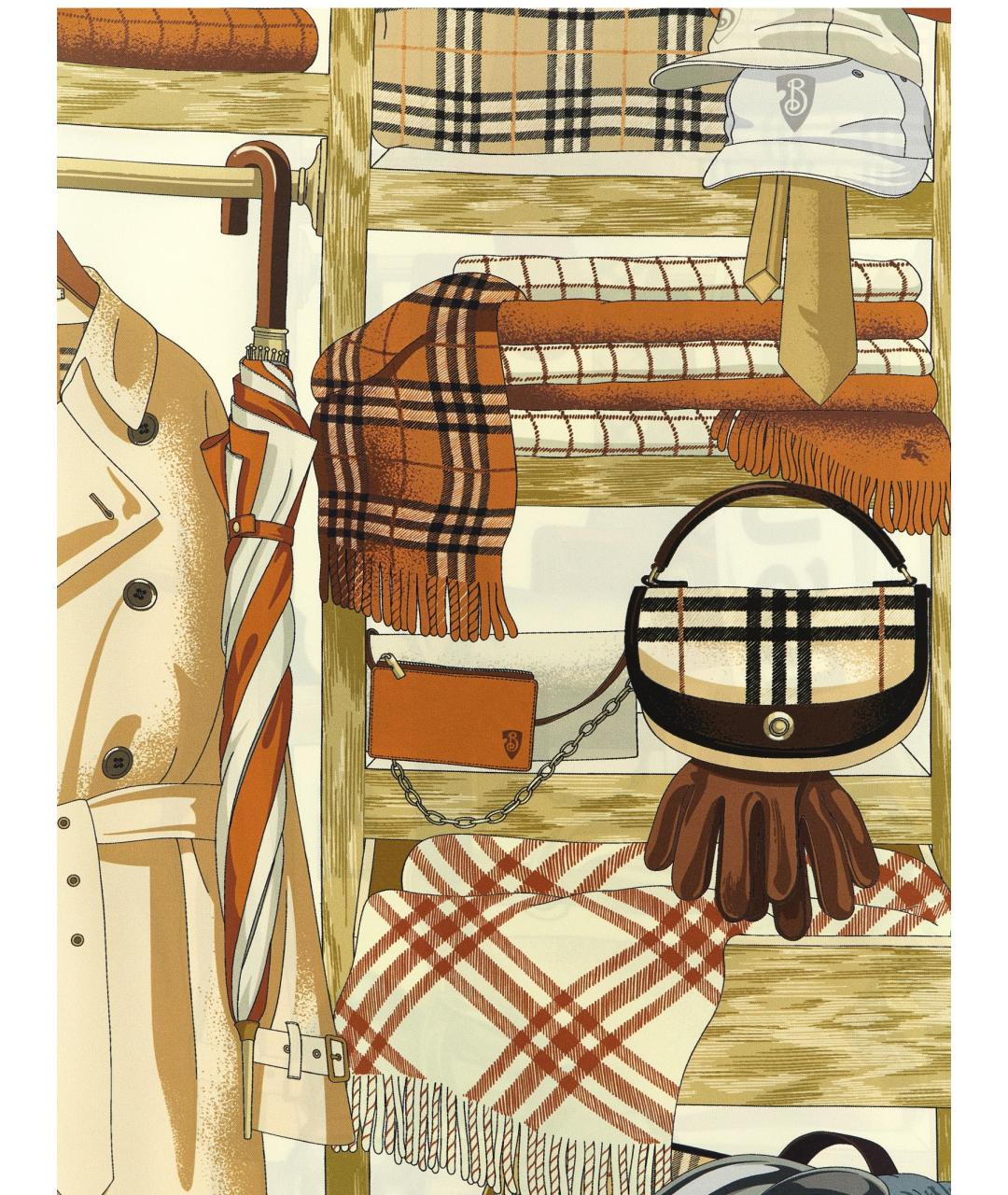 BURBERRY Мульти шелковый шарф, фото 4