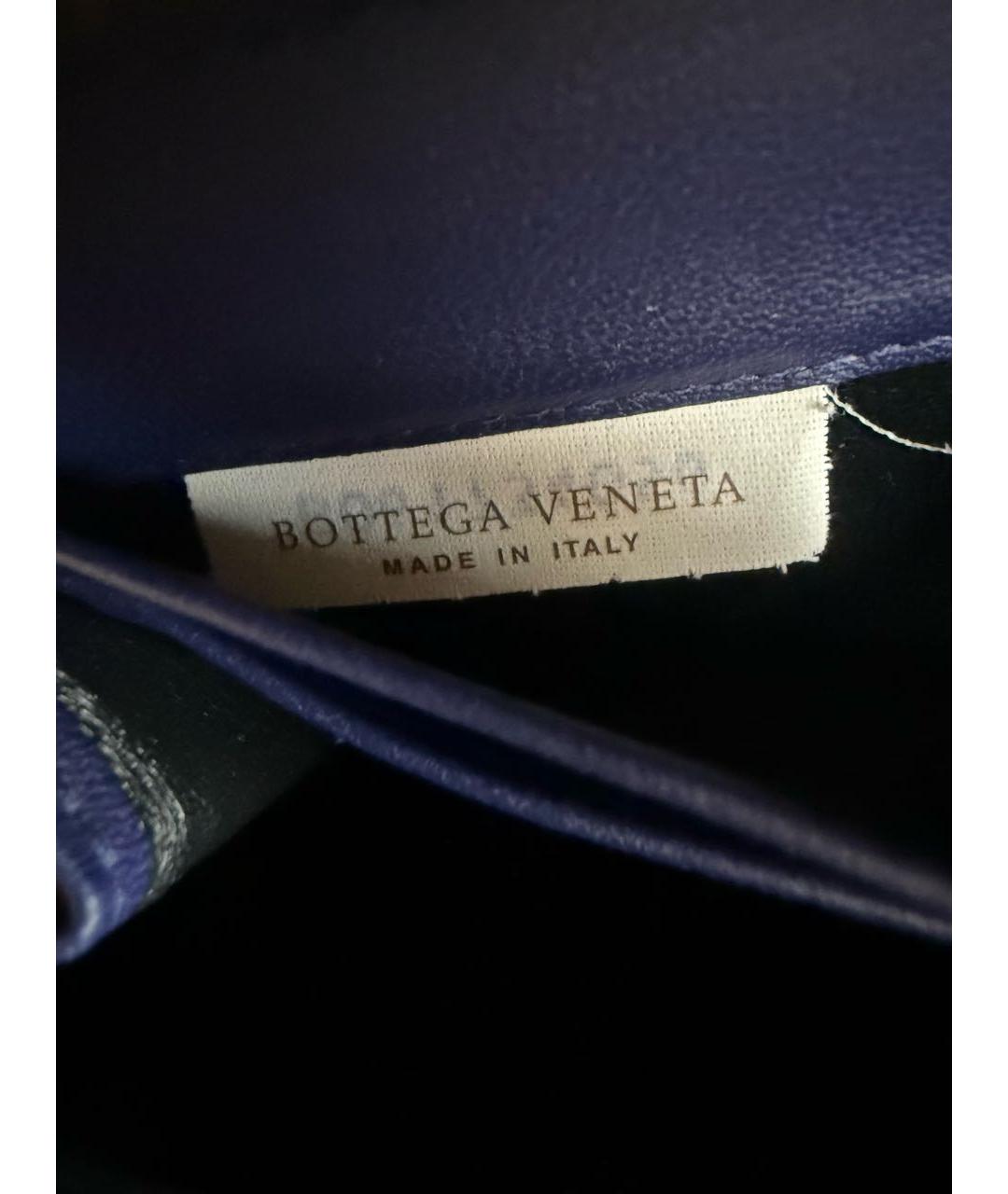 BOTTEGA VENETA Темно-синий кожаный кошелек, фото 5