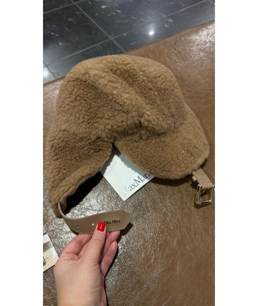 MAX MARA Коричневая шерстяная кепка, фото 4