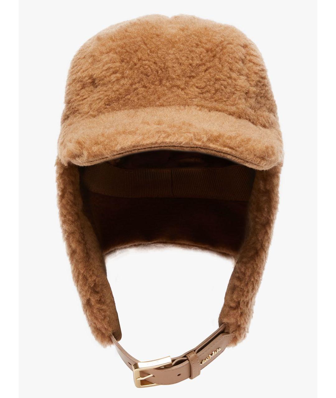 MAX MARA Коричневая шерстяная кепка, фото 2