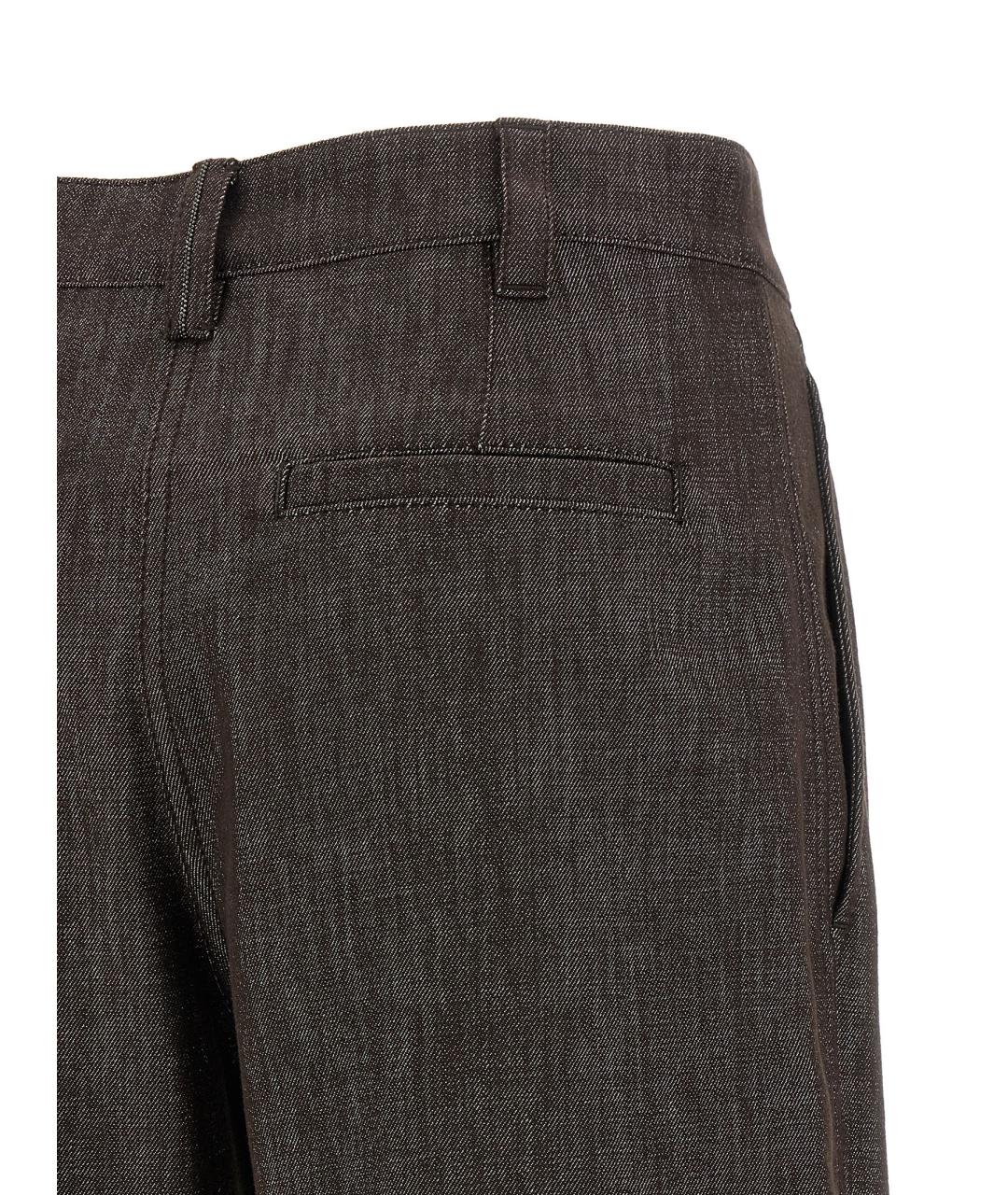 BRUNELLO CUCINELLI Коричневые хлопковые прямые джинсы, фото 4