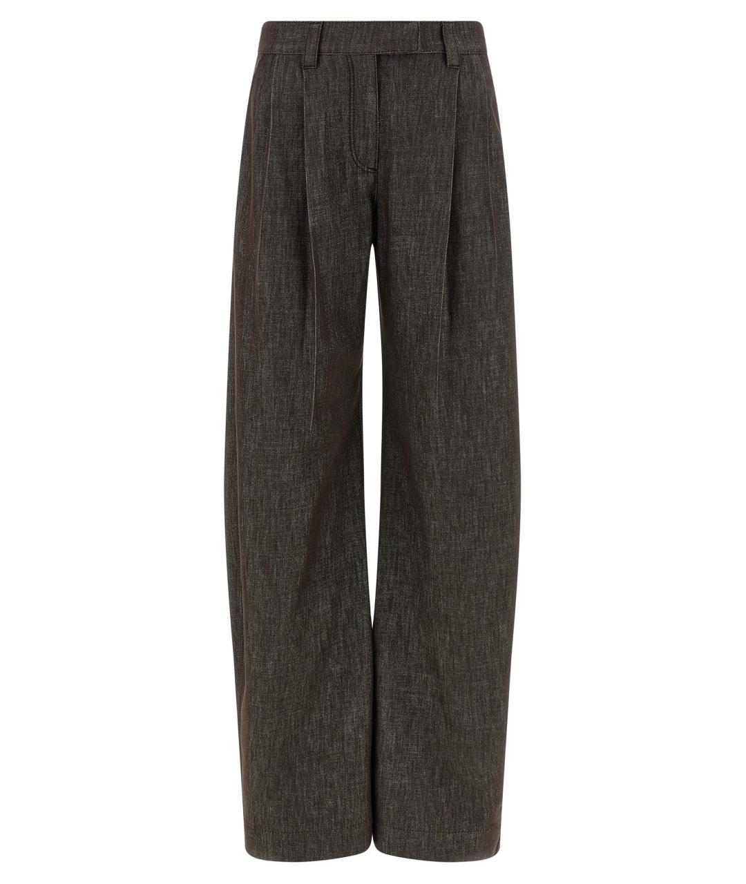 BRUNELLO CUCINELLI Коричневые хлопковые прямые джинсы, фото 1