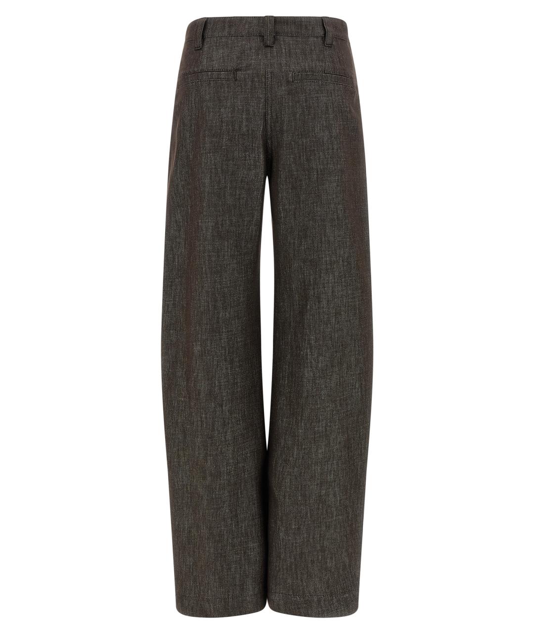 BRUNELLO CUCINELLI Коричневые хлопковые прямые джинсы, фото 2