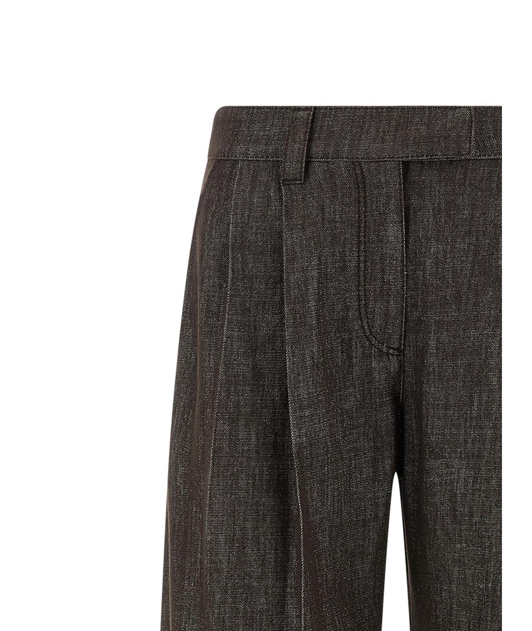 BRUNELLO CUCINELLI Коричневые хлопковые прямые джинсы, фото 3