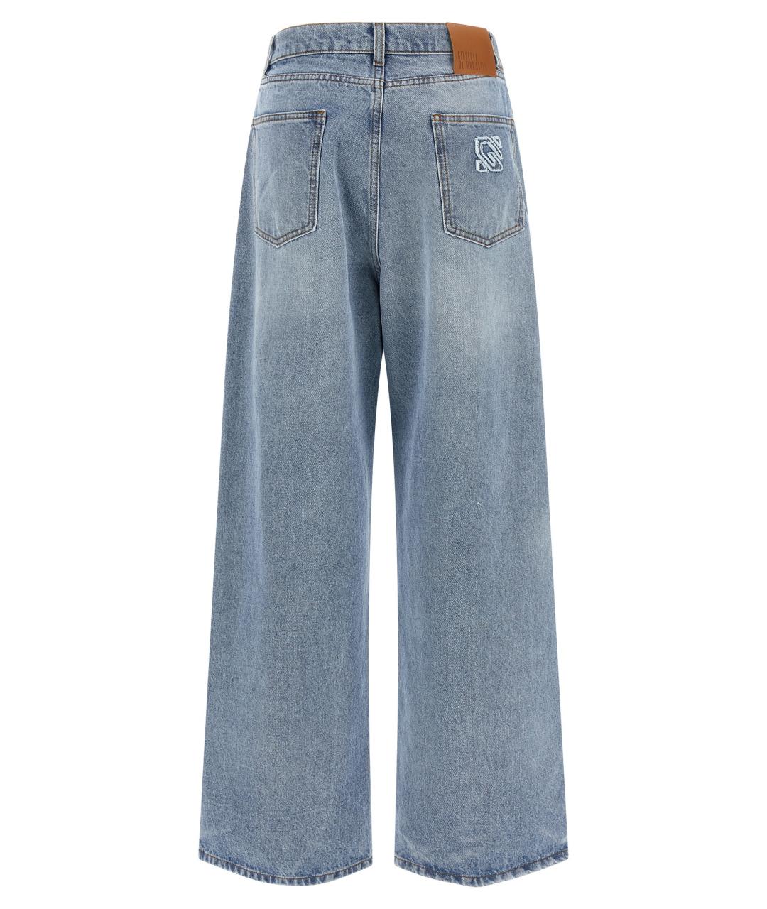 GIUSEPPE DI MORABITO Голубые хлопковые прямые джинсы, фото 2