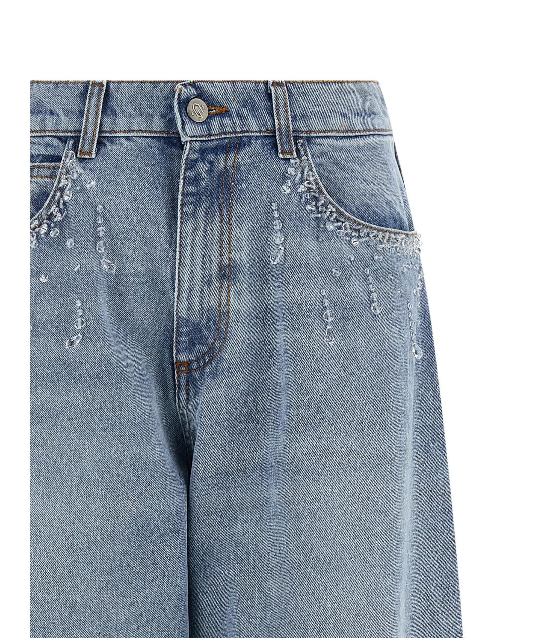 GIUSEPPE DI MORABITO Голубые хлопковые прямые джинсы, фото 3