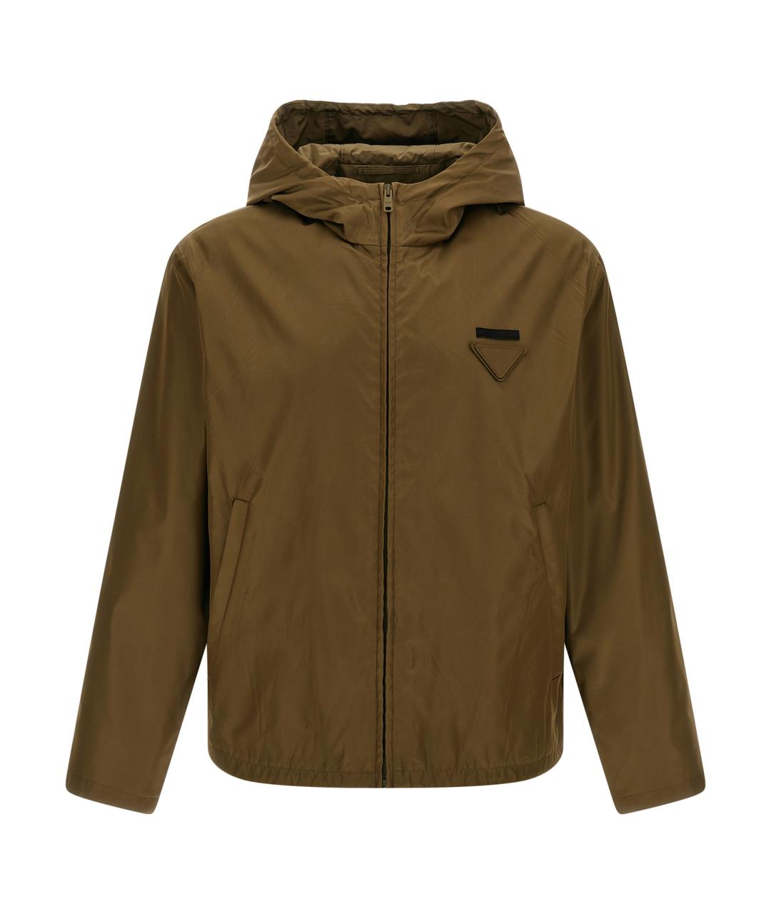 PRADA Хаки полиамидовая куртка, фото 1