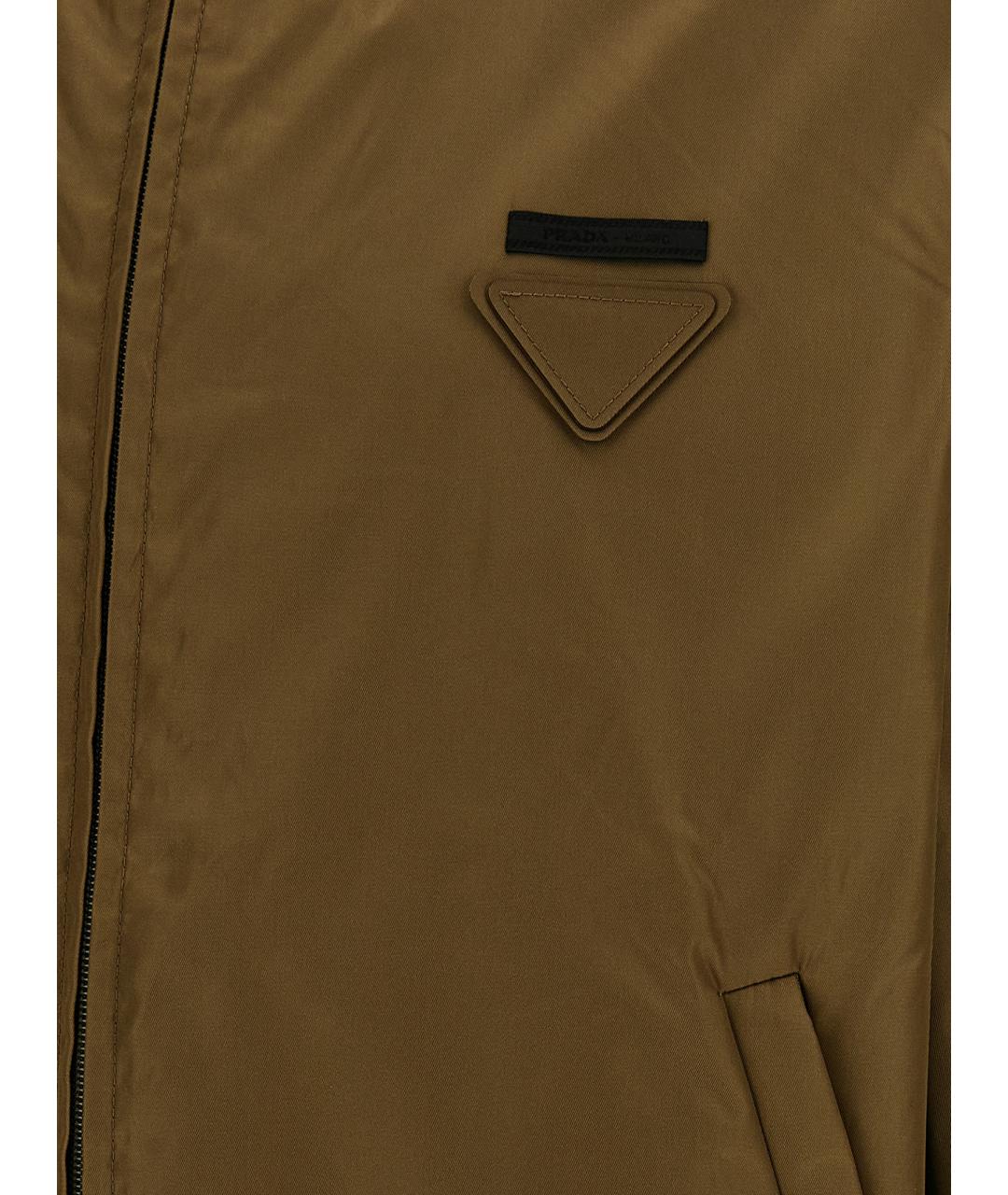 PRADA Хаки полиамидовая куртка, фото 4