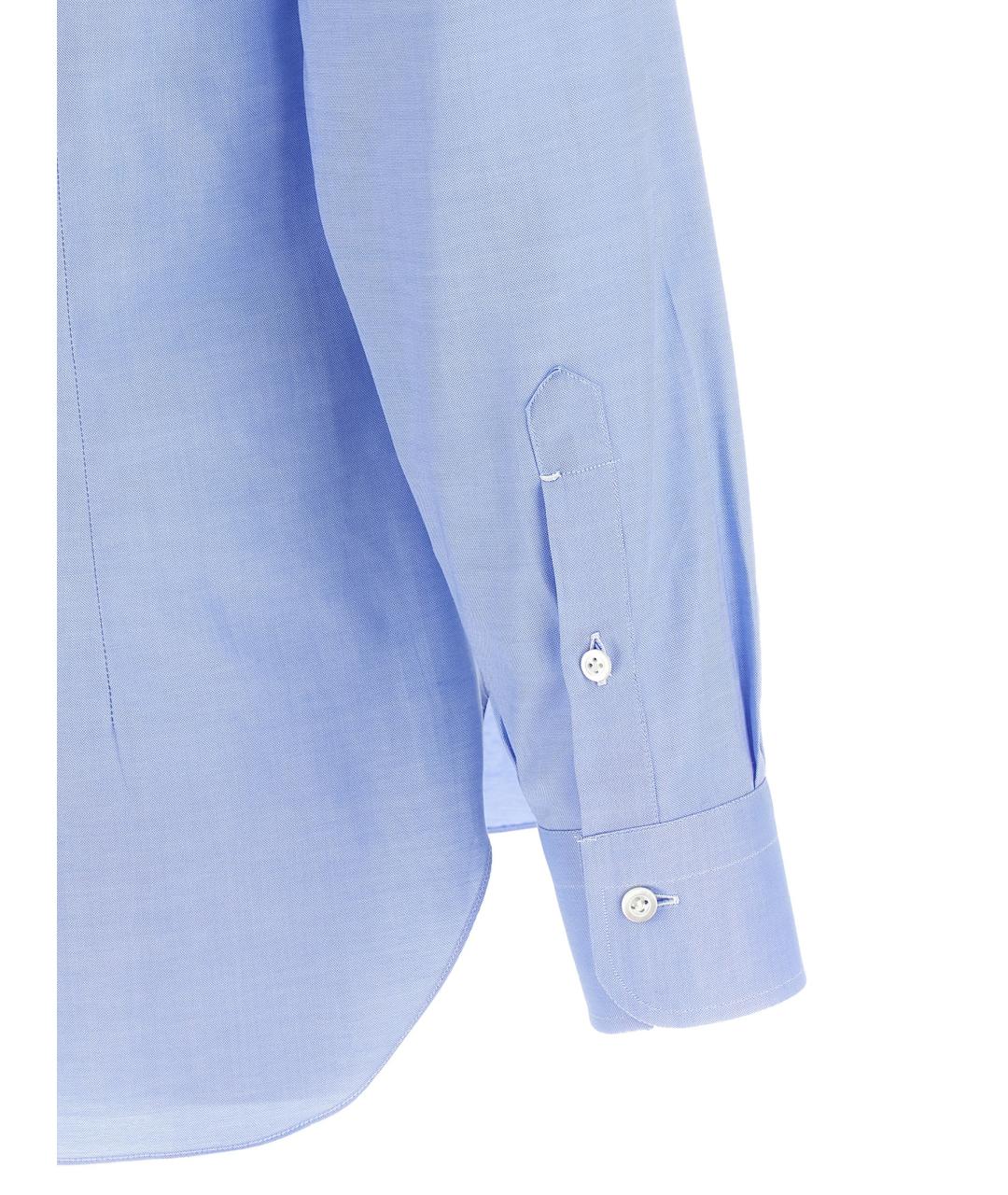 BARBA Голубая хлопковая классическая рубашка, фото 4