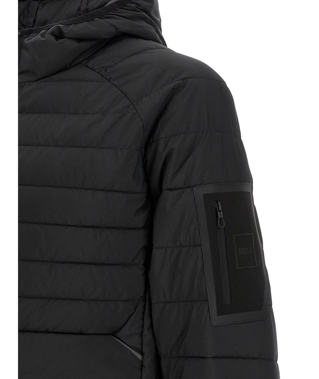 HUGO BOSS Черный полиэстеровый пуховик, фото 4
