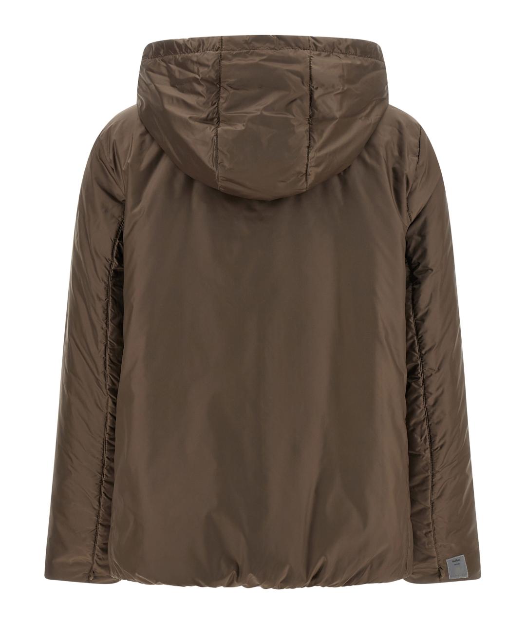 MAX MARA Коричневая полиэстеровая куртка, фото 2