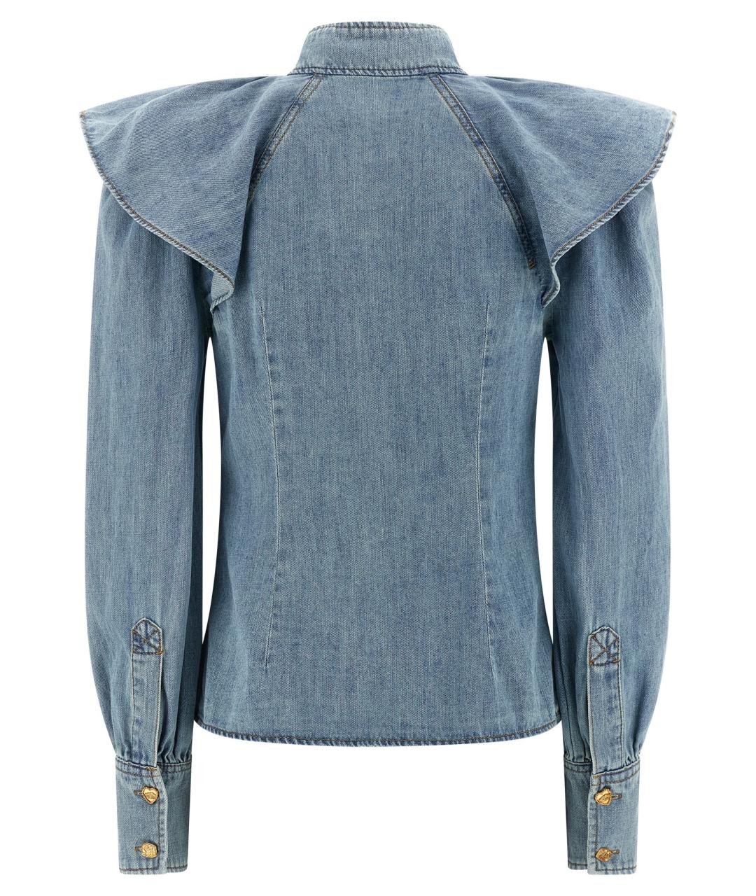 ZIMMERMANN Голубая хлопковая блузы, фото 2