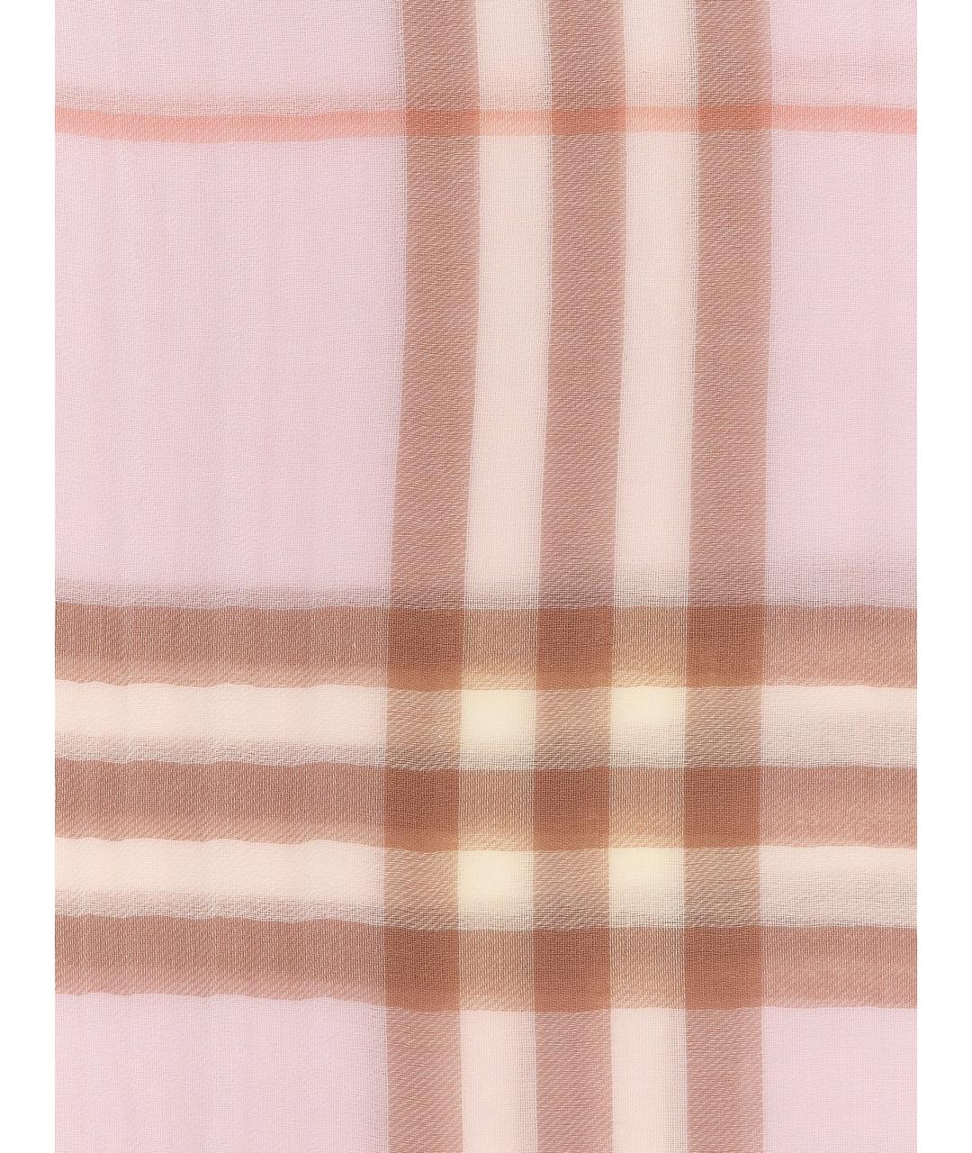 BURBERRY Розовый шерстяной шарф, фото 3