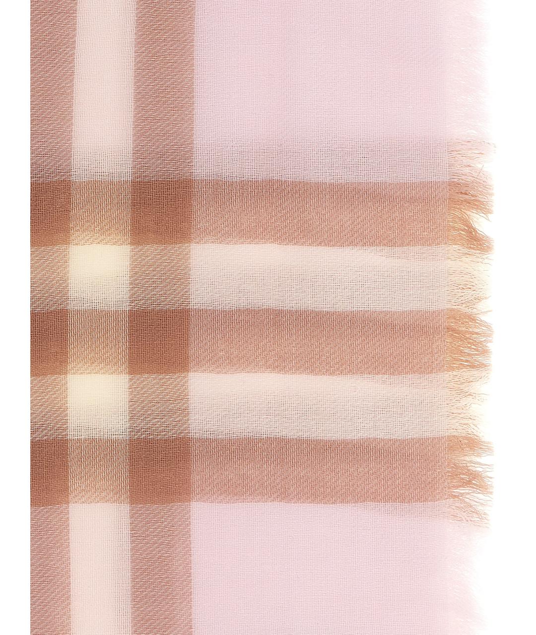 BURBERRY Розовый шерстяной шарф, фото 2