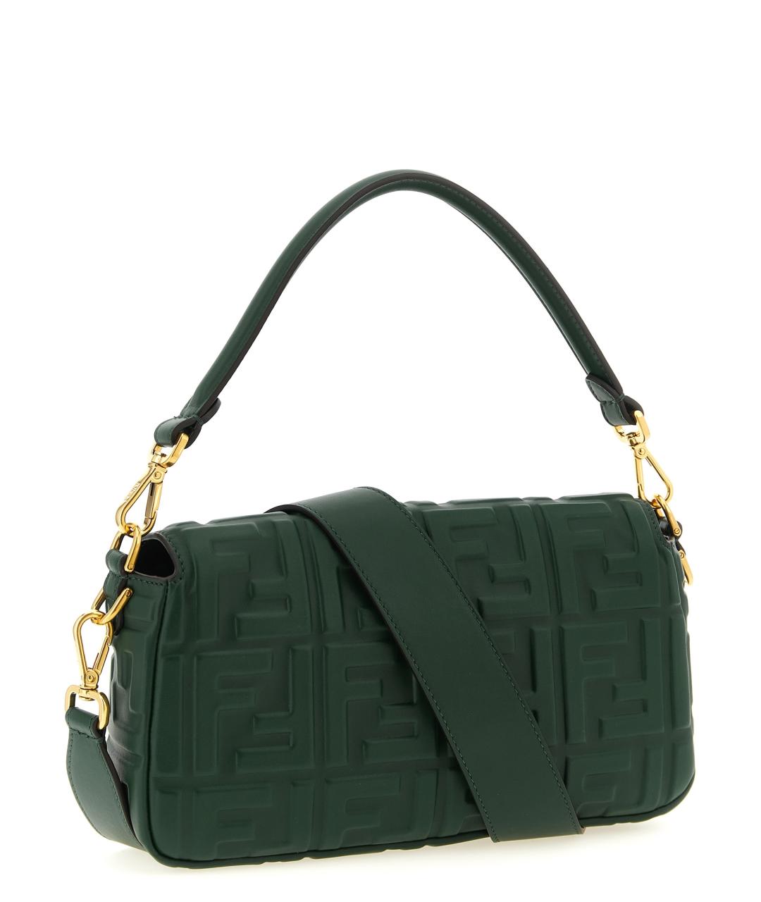 FENDI Зеленая кожаная сумка через плечо, фото 2