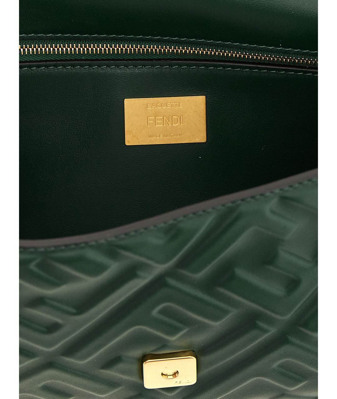 FENDI Зеленая кожаная сумка через плечо, фото 4