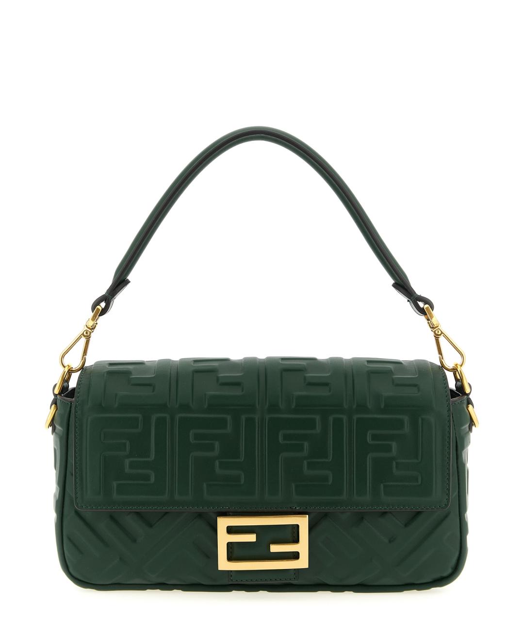 FENDI Зеленая кожаная сумка через плечо, фото 1