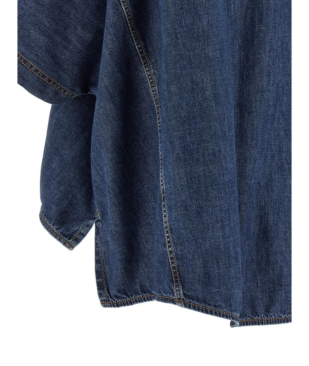 BRUNELLO CUCINELLI Синяя хлопковая рубашка, фото 4