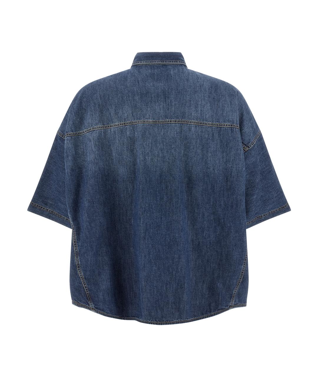 BRUNELLO CUCINELLI Синяя хлопковая рубашка, фото 2