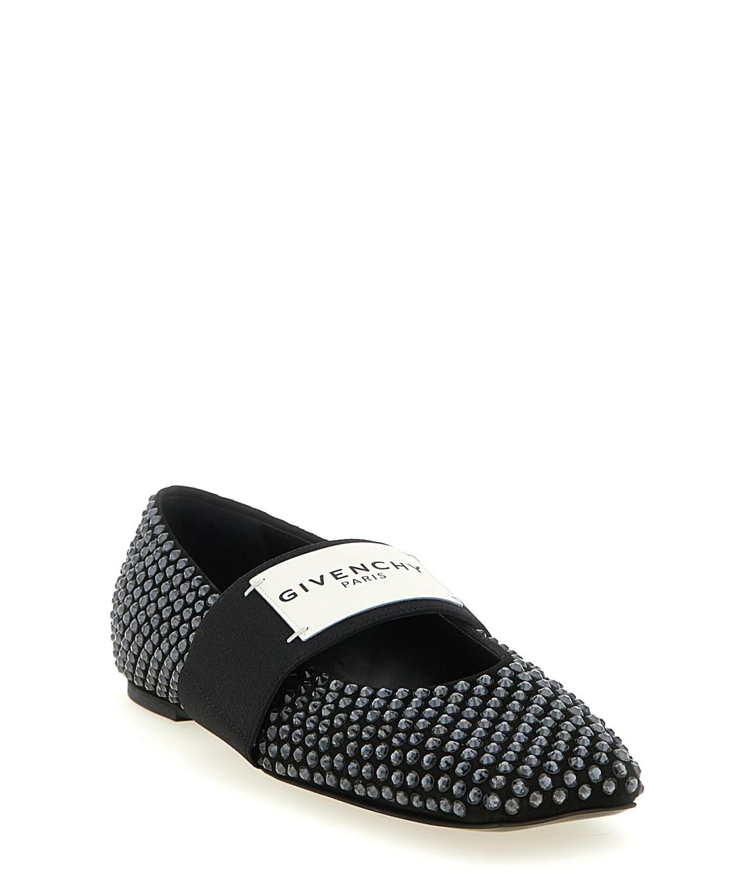 GIVENCHY Черные кожаные балетки, фото 2