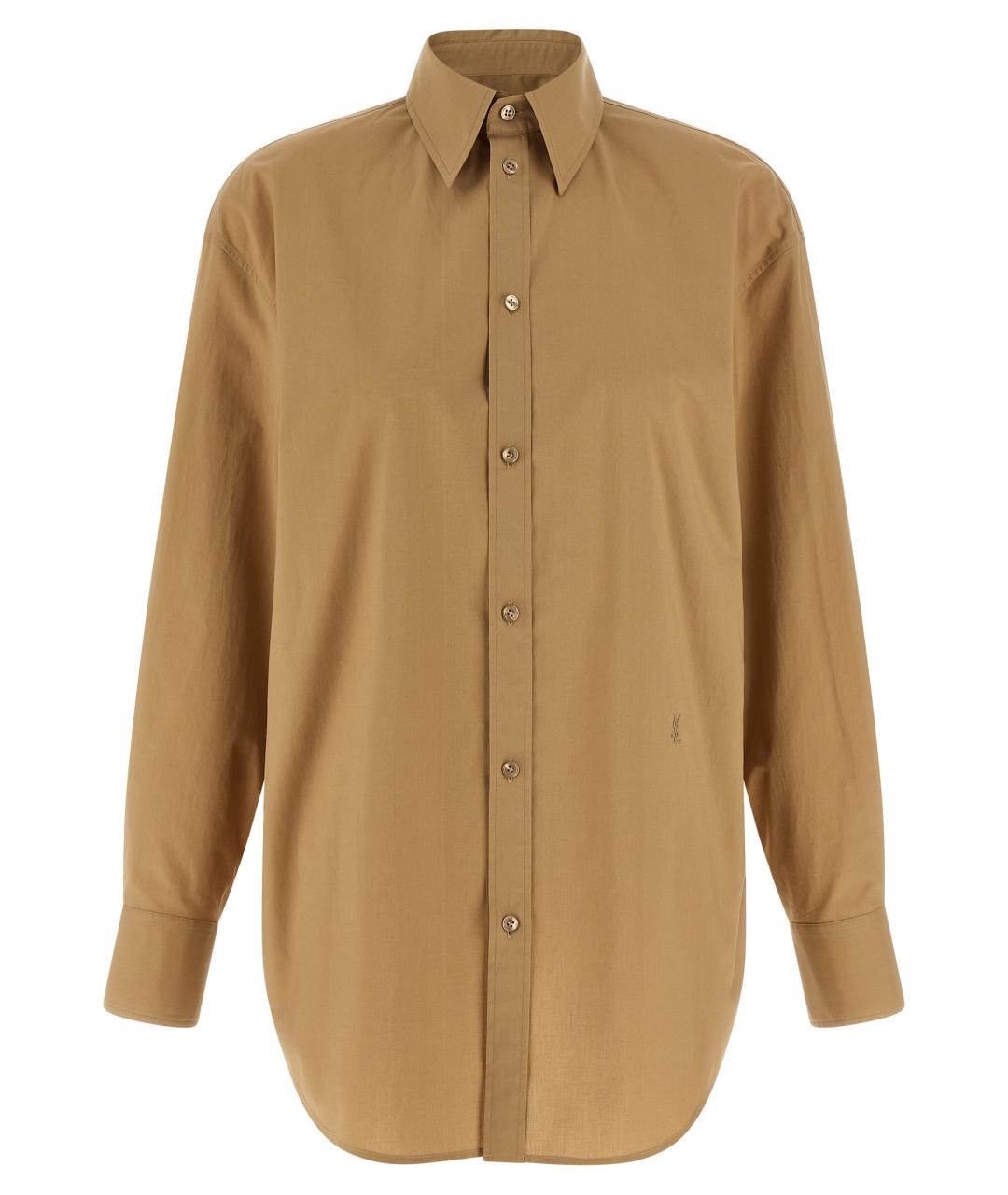 SAINT LAURENT Бежевая хлопковая рубашка, фото 1