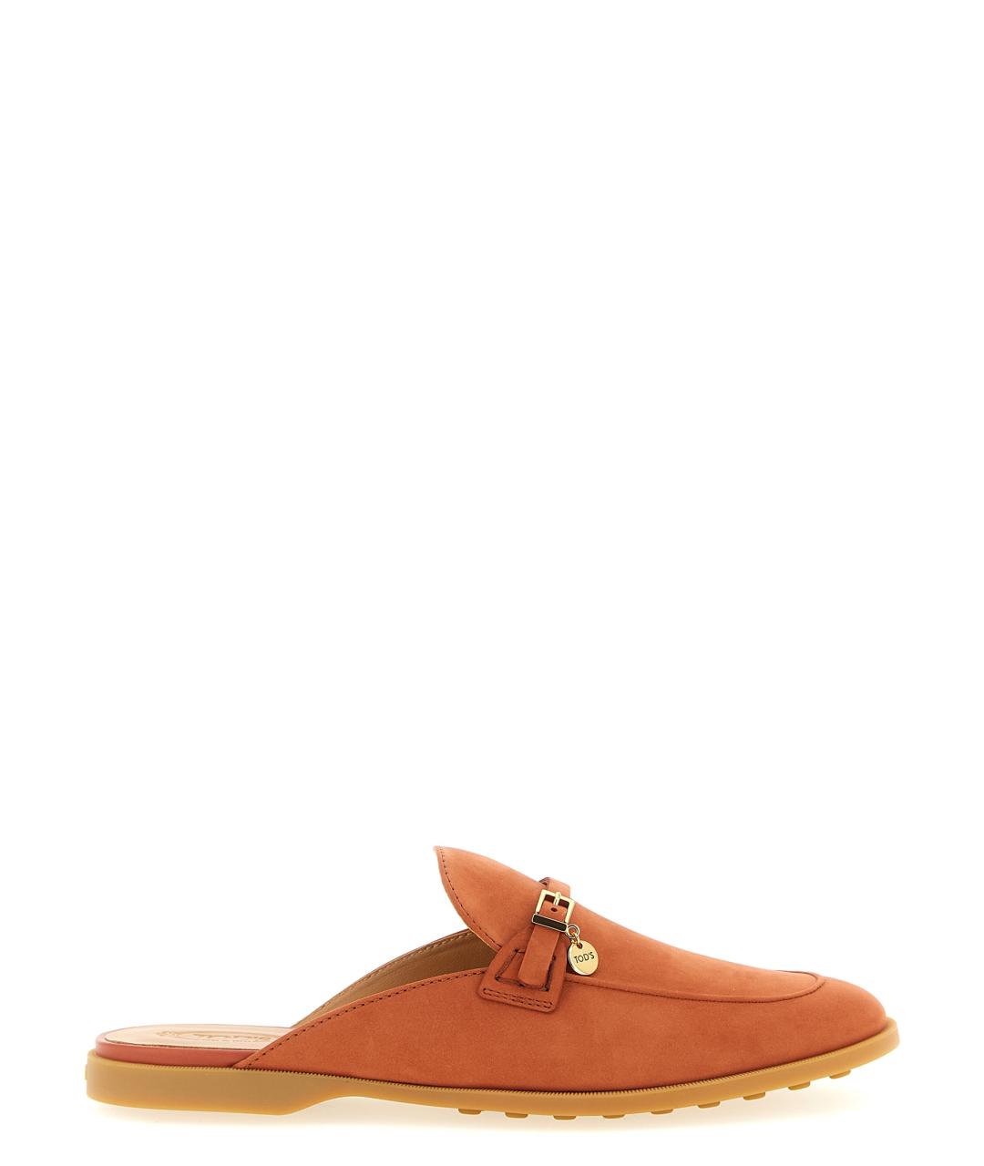 TOD'S Оранжевое нубуковые мюли, фото 1