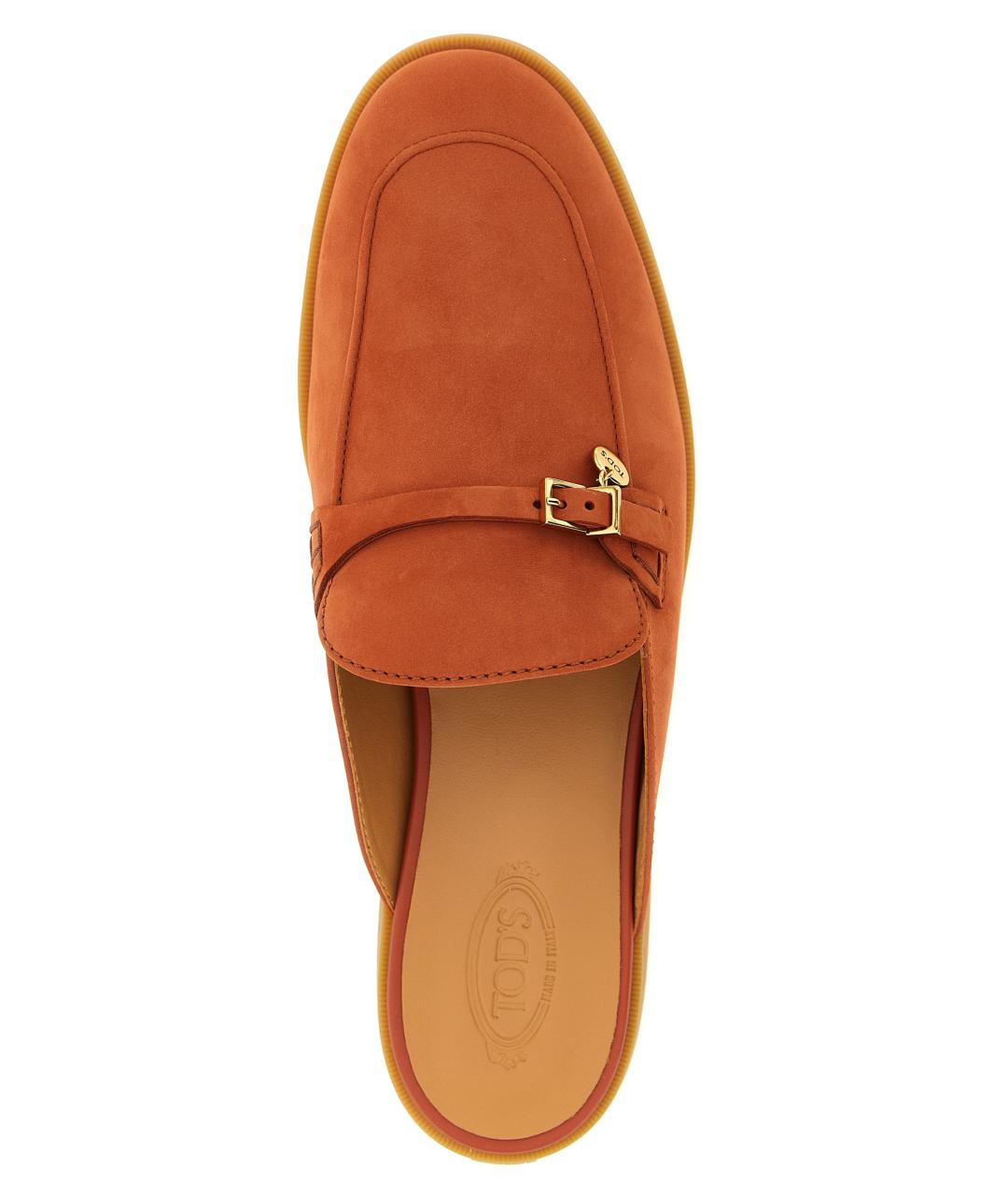 TOD'S Оранжевое нубуковые мюли, фото 4