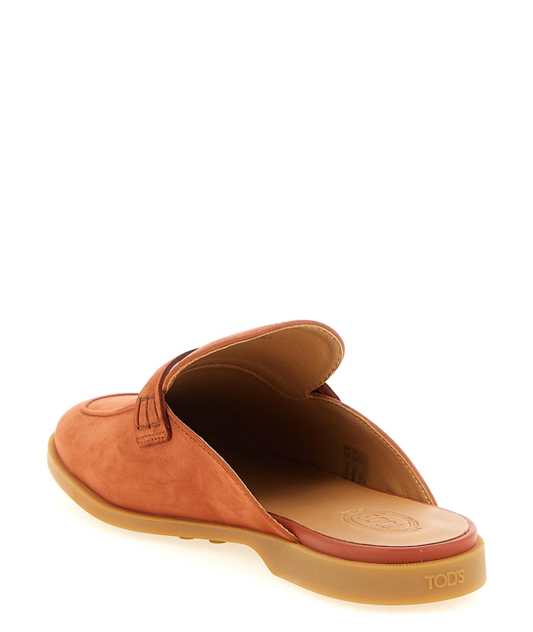TOD'S Оранжевое нубуковые мюли, фото 3