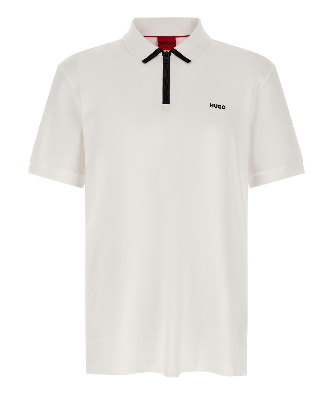 HUGO BOSS Белое хлопковое поло с коротким рукавом, фото 1