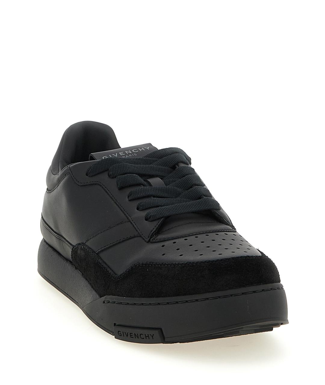 GIVENCHY Черные кожаные низкие кроссовки / кеды, фото 2