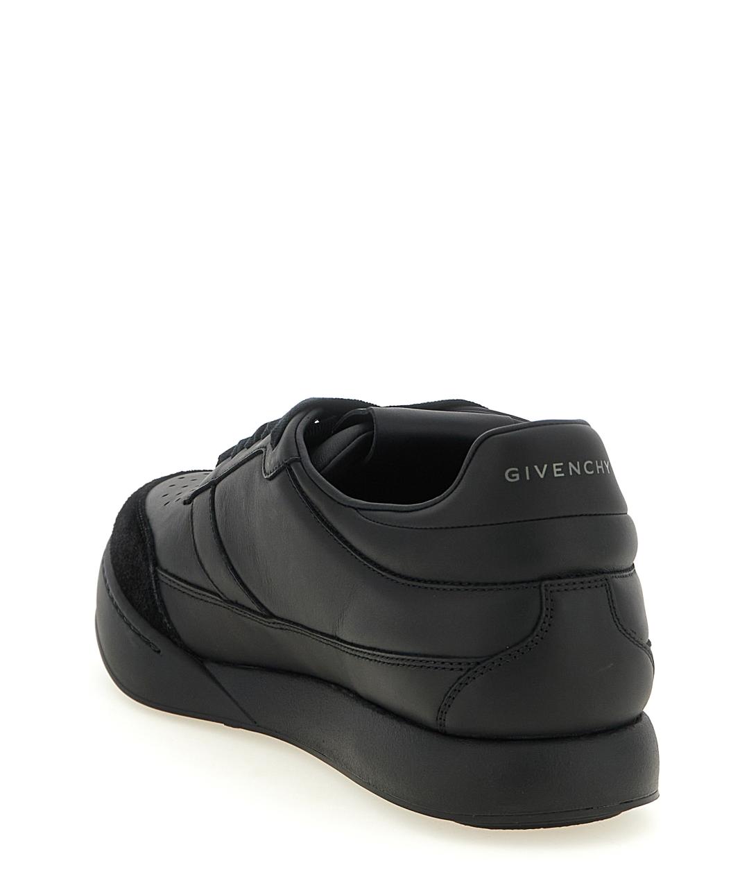 GIVENCHY Черные кожаные низкие кроссовки / кеды, фото 3