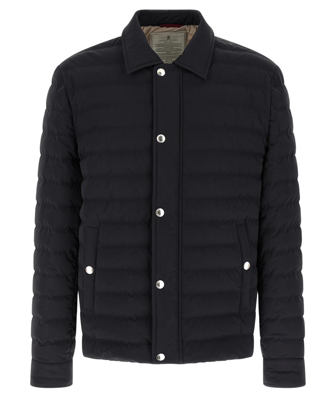 BRUNELLO CUCINELLI Темно-синий полиамидовый пуховик, фото 1