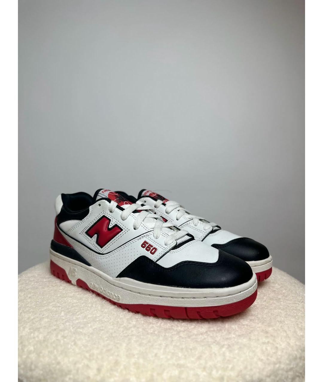 NEW BALANCE Белые кожаные низкие кроссовки / кеды, фото 7