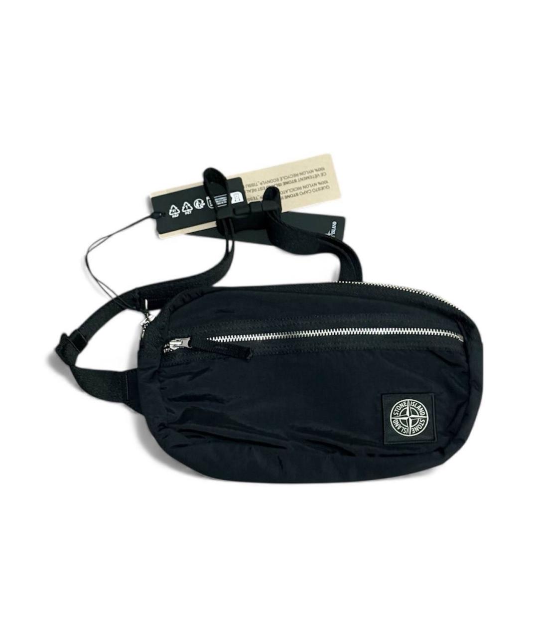 STONE ISLAND Черная поясная сумка, фото 4