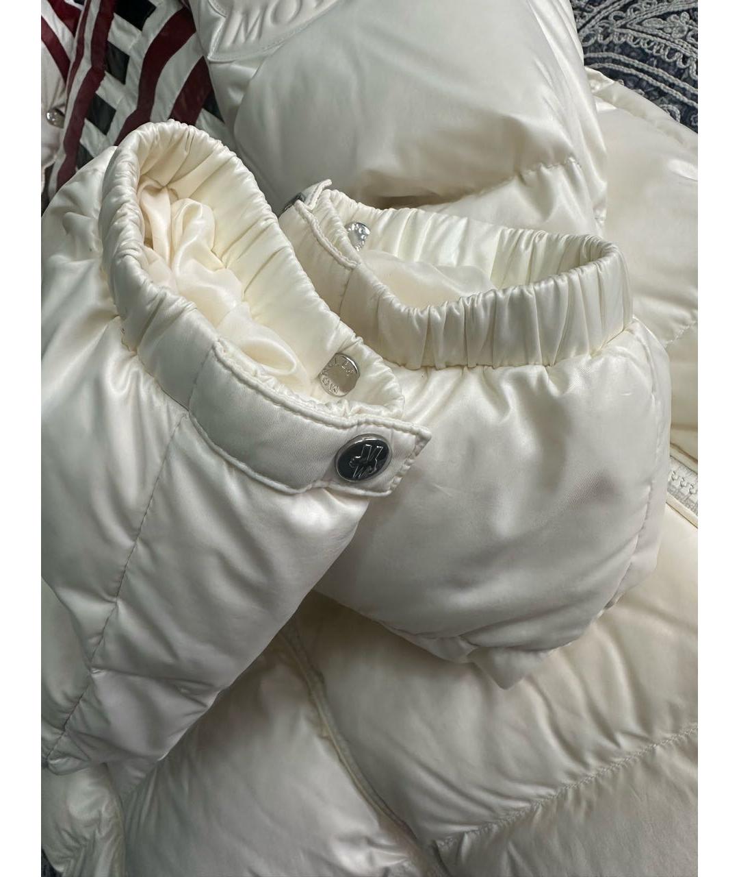 MONCLER Белый полиамидовый пуховик, фото 5